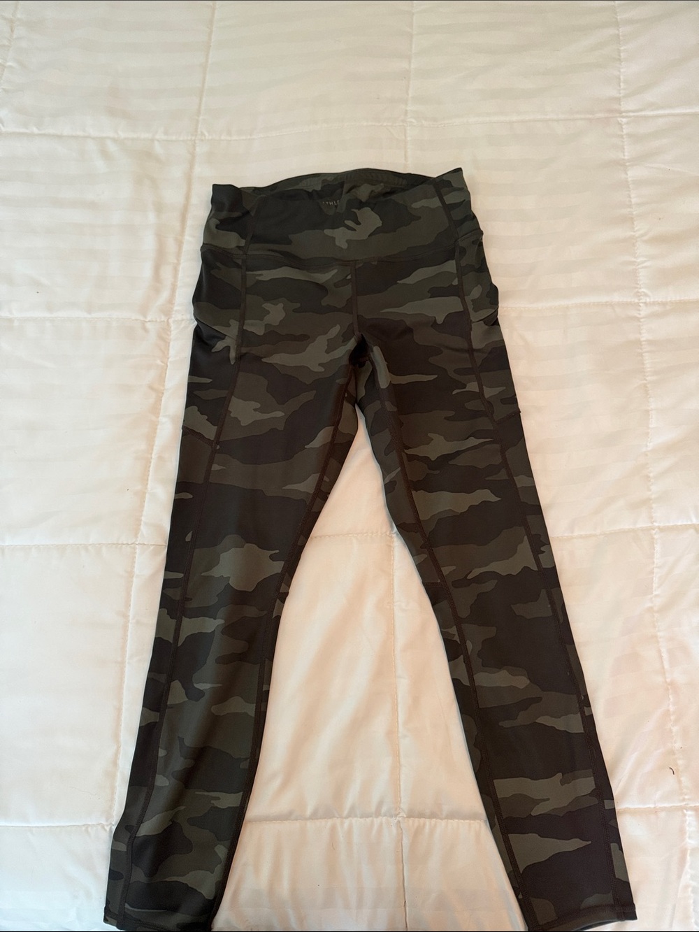 Athleta Olive & Black Camo High-Rise Leggings